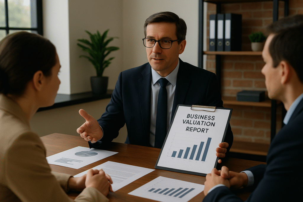 Business valuation expert in BC meeting with clients