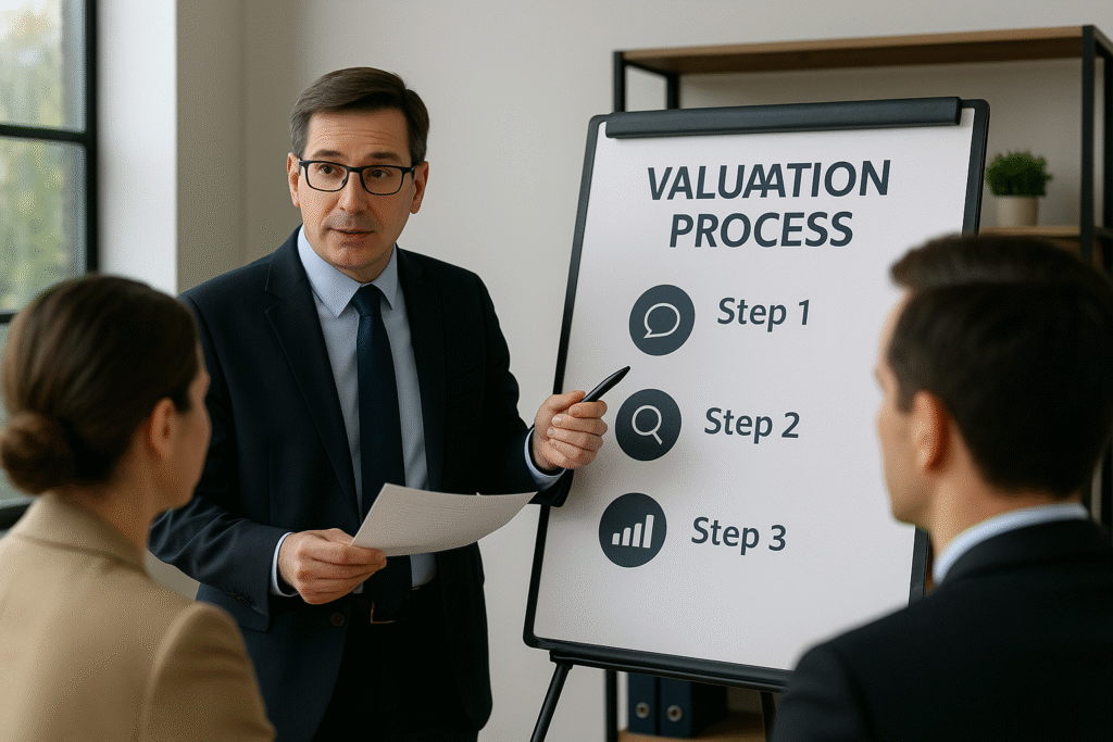 “Business valuation expert in BC explaining three-step valuation process”