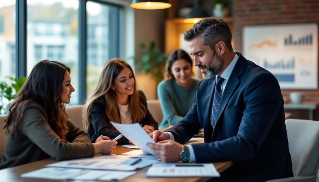 Business valuation experts in group meeting
