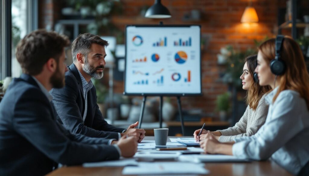 Business valuation experts in meeting